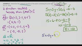 MCV4U 85 The Cartesian Equation of a Plane [upl. by Bartram]