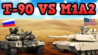 50 M1A2s Abrams versus 50 T90 tanks  WHO WILL WIN [upl. by Malynda]