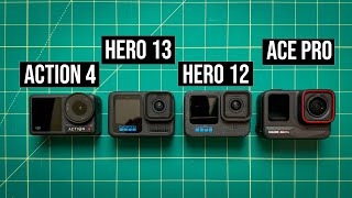 GoPro Hero 13 vs Hero 12 vs DJI Action 4 vs Insta360 Ace Pro [upl. by Gerty102]