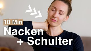 Yoga Schulter Nacken entspannen Verspannungen lösen Übungen für den Alltag  10 Min Yoga im Sitzen [upl. by Isiah]