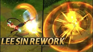 LEE SIN REWORK NEW GAMEPLAY Abilities Skins Comparison Effects  League of Legends [upl. by Arramas]