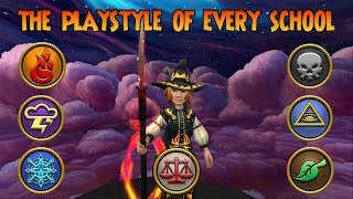 Wizard101 The Playstyles of EVERY School in Wiz [upl. by Cenac]