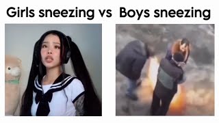 Girls Sneezing vs Boys Sneezing [upl. by Nrublim]