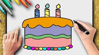 COME DISEGNARE UNA TORTA DI COMPLEANNO PROGETTA UNA TORTA FACILE PER BAMBINI – PASSO DOPO PASSO [upl. by Ayet400]