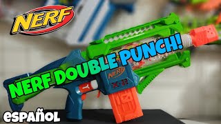 NERF Elite 20 DOUBLE PUNCH💥💥💯¡El mejor lanzador del 2023 REVIEW en español [upl. by Akeme]