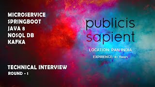 Publicis Sapient  Java microservice spring boot real time interview [upl. by Llehcam897]