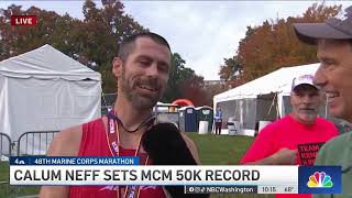 Marine Corps Marathon 50K winner breaks record  NBC4 Washington [upl. by Gazzo]