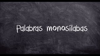 Palabras monosílabas  Con tilde y sin tilde [upl. by Aicirtan]