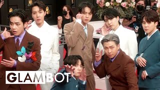 BTS GLAMBOT Behind the Scenes at Grammys 2022  E Red Carpet amp Award Shows [upl. by Aihpled]