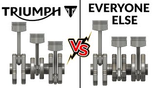 Triumph TPlane Engine Explained and Compared with Yamahas CP3 Crossplane Inline 3 engine [upl. by Letsyrk]