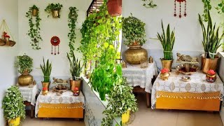 100 years old brass and Kansa utensils turn into balcony decoration vintage look balcony garden [upl. by Aramaj]