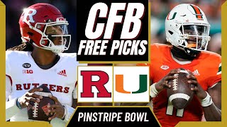 RUTGERS vs MIAMI CFB Picks amp Prediction  Pinstripe Bowl Free Picks Today [upl. by Oludoet]