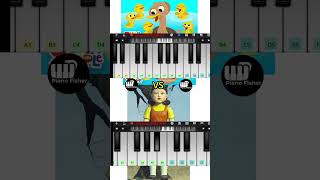 SQUID Game DOLL Theme Vs Five Little Duck  Easy Piano Tune shorts [upl. by Luing]