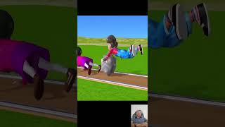 Troll Game  Squid Game Rolling Ball Who Faster Jump Challenge Miss T vs Granny Loser shorts [upl. by Llain]