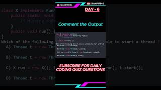 DAY  06 Java Quiz Question  Daily Quiz Challenge  Ampire [upl. by Nnayelhsa]