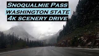 Snoqualmie Pass  Washington State  4k Scenery Drive [upl. by Akram]