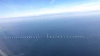 Øresund Bridge Flyover  Connecting Denmark and Sweden [upl. by Eicirtap]