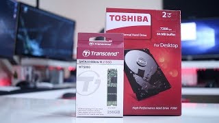 TRANSCEND M 2 SSD amp TOSHIBA P300 SPEED TEST [upl. by Solhcin]