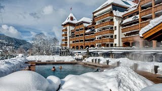 ALPINA GSTAAD ultraluxury hotel in the Swiss Alps winter wonderland [upl. by Antipus]