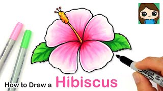 How to Draw a Hibiscus Flower Easy 🌺 [upl. by Ise]