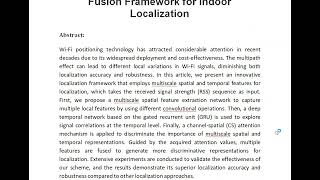 A Multiscale Spatial Temporal Features Fusion Framework for Indoor Localization [upl. by Areta496]