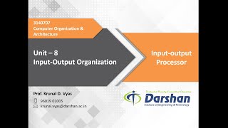 Unit 8  InputOutput Processor [upl. by Enelcaj]