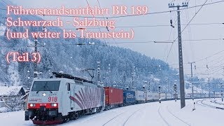 4k Führerstandsmitfahrt Tauernbahn im Winter Teil III Schwarzach  Salzburg  Traunstein [upl. by Noel]