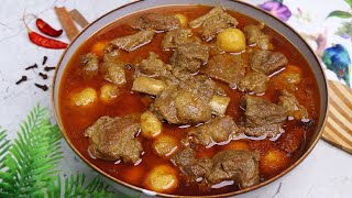 দেশিও স্টাইলে আলু দিয়ে গরুর মাংসের ঝোল  Beef Curry With Potato [upl. by Donohue]