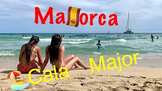 Spain Beach Walk 4K🏖️Cala Major Mallorca in June 2024 [upl. by Lotsirb962]