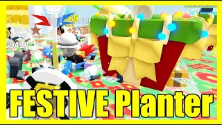 OPENING A FESTIVE PLANTER REALLY OP Bee Swarm Simulator BEESMAS UPDATE PART 2 [upl. by Ecnerret186]