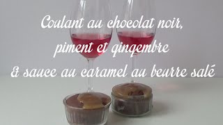 Coulant chocolat épices et caramel au beurre salé  Cécile LW [upl. by Oicor]