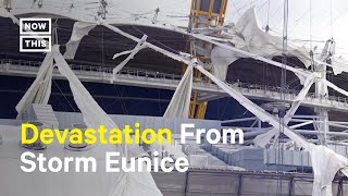 Storm Eunice Rips Open Roof of O2 Arena in London Shorts [upl. by Martguerita930]