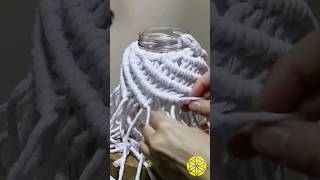 DIY Capa para Vidro com Macramê Tutorial👆macrame tutorialmacrame macrametutorial [upl. by Lonier412]