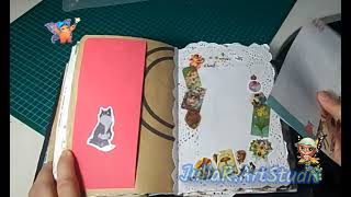 My first Diary junkbook A5 relaxing scrapbooking junkjournal hobby handmade popup papercraft [upl. by Dusza]