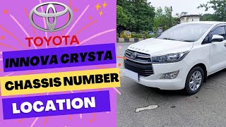 how to find chassis number in Toyota Innova Crysta 2023  टोयोटा इनोवा क्रिस्टा कार चेसिस नंबर 2023 [upl. by Idieh]