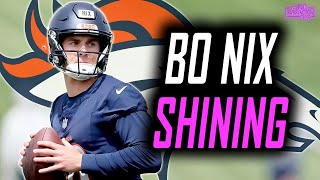 Bo Nix TURNING HEADS at Broncos training camp why rookie WILL START in Denver  PFS [upl. by Finzer]