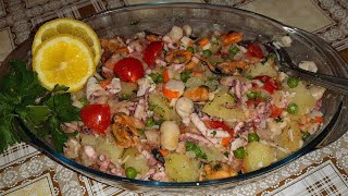 Insalata di mare con patate facile e super veloce e soprattutto buona [upl. by Sillsby]