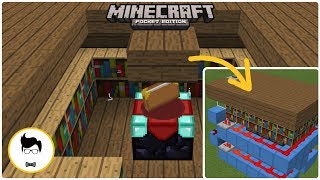 Minecraft PE DROP DOWN HIDDEN ENCHANTMENT ROOM PEXboxWindows10Switch [upl. by Carilyn]