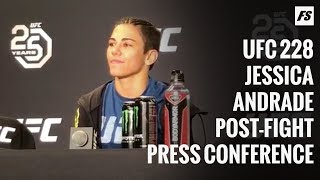 UFC 228 Jessica Andrade Post fight Media Scrum [upl. by Marva]