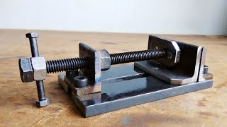 Make A Metal Mini Drill Vise  DIY HomeMade Tool [upl. by Garzon]