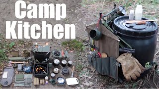 Camp Kitchen My Cooking Gear for Camping and Canoe Trips Food Barrel Wannigan [upl. by Saxe]