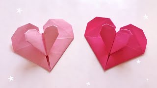 Origami double hearts  How to make paper heart romantic [upl. by Onairot]