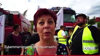 Protest gegen Zusammenlegung der Feuerwehren aus Mörfelden und Walldorf [upl. by Bobbye]