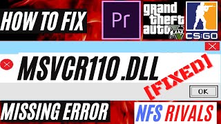 MSVCR110dll Missing 😰 ✓✓✓ How to FIX msvcr110dll was not found Error 🎩 Windows 10117 3264 bit [upl. by Hummel284]