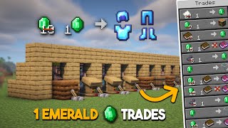 EASIEST Villager Trading Hall  ALL TRADES 1 EMERALD  Minecraft Java amp Bedrock [upl. by Hilaire311]