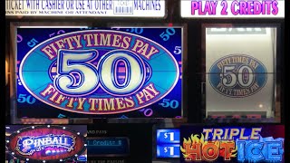 LOOK WHAT I FOUND 50 TIMES PAY Triple Hot Ice  Double Gold Pinball slot play Pinball Bonus [upl. by Nennek]