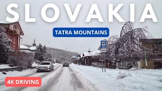 Driving in Slovakia Snow in Tatra Mountains 4K January 2024 [upl. by Schreck]