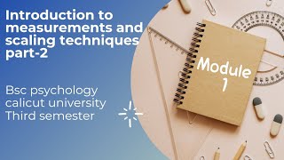 Introduction to measurement and scaling techniques part2BSc psychologythird semesterCU [upl. by Joh]