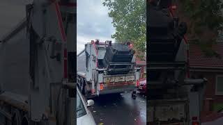 UK Garbage Trucks Bin collection Communal Bins Cleaning Emptying Manchester England UK garbage [upl. by Shing]