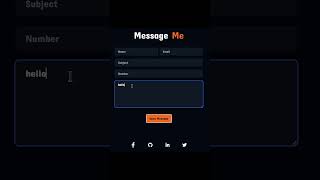 Contact Form Using HTML and CSS coding frontend webdesign trending [upl. by Genet]